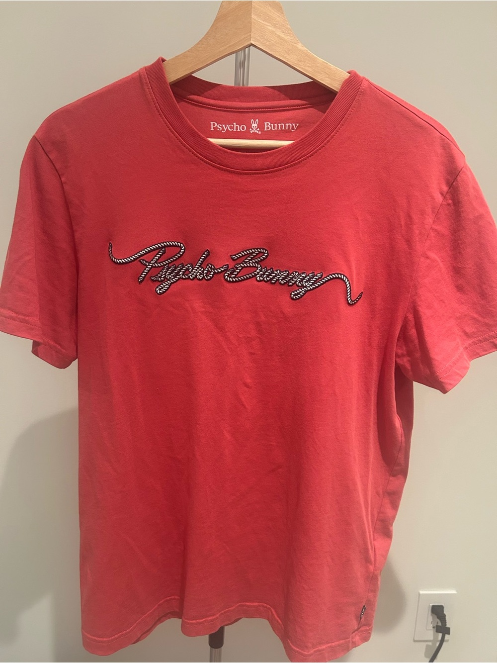 Psycho Bunny Coral Script Logo Crew Tee